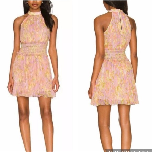 Rococo Sand Pink and Yellow Mini Dress - Picture 8 of 8